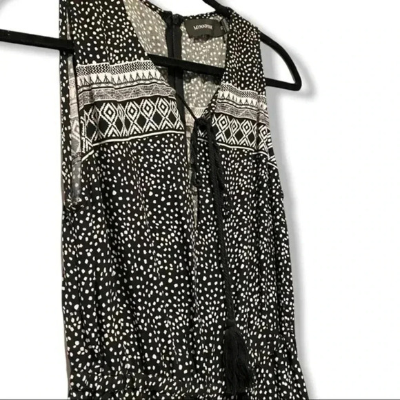 MINKPINK Jumpsuit Nordstrom Aurora Jumpsuit Black Printed Crop Wide Leg XS - Picture 9 of 16